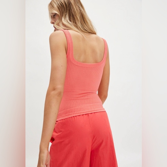 Clean Slate Henley NWOT radiant watermelon - Picture 3 of 4